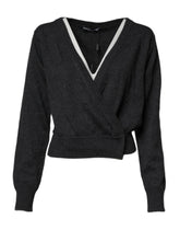 Dolce & Gabbana Grey Cashmere Deep V-neck Pullover Sweater -   -  Dolce & Gabbana.